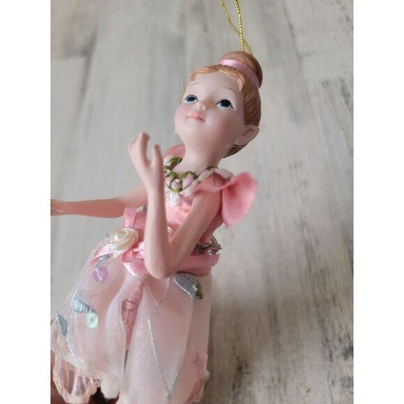 Pink fairy ballerina girl ornament Xmas Decor rose - Picture 4 of 7